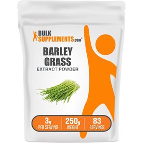 BulkSupplements.com Barley Grass Extract Powder - Barley Powder, Green Superfood Supplement, Barley Extract - Vegan-Friendly, 3g per Serving, 250g (8.8 oz) (Pack of 1)