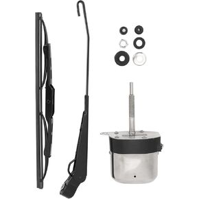 UTV Electric Windshield Wiper Motor Kit, 12V 105° Rotating Universal Electric Wiper Arm for Tractor, Fishing Boat, ATV, UTV