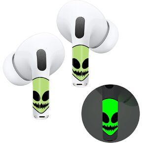 ROCKMAX Luminous AirPod Pro Skins, AirPods Pro 2 Sticker Glow in The Dark, AirPods Skin Wraps Decoration with Easy Installation Tool (208YG)