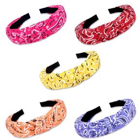 VELSCRUN Bandana Knotted Headbands 5 Pack Headbands for Women Gilrs Fashion Head Bands Solid Headband Non Slip Hair Band for Womens Thin Thick Short Hair Accessories A