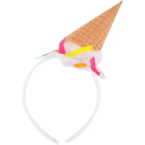 NUMJAW Ice Cream Costume Headbands for Cosplay Dress Up Party,America Ice Cream Cone Headband - Womens Ice Cream Party Hat - Hallowen Vendor Costume Party Accessory food Costume Headband ﻿
