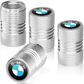 Tire Valve Stem Caps-4 Pack Black Car Tire Valve Stem Caps Fit for BMW, Aluminum Alloy Tire Valve Stem Air Cap-Corrosion Resistant & Leak-Proof