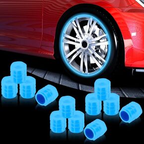 12pcs الوهج الأزرق في أغطية صمام الإطارات المظلمة ، وقبعات صمام الإطارات الفلورية وقبعات صمام الإطارات المضيئة في إطارات الإطارات Carfor Car ، سيارات الدفع الرباعي ، دراجة نارية ، دراجة - أغطية إطارات الإطارات الإطارات.