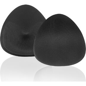 2 Pairs Bra Pads Inserts, Bra Pad Inserts, Triangle Breathable Bra Inserts, Sewn and Padded Breast Pads, Black Triangle Sports Bra Inserts, Removable Bra Pads Sewn Padded for Dresses Swimsuits Bikini