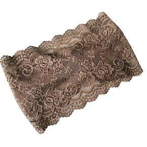 6'' Wide Lace Headbands for Women Headcovering Church Lace Headwrap for Women (Brown)