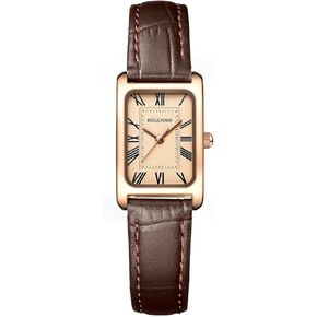 الساعات للنساء من الجلد الجميل مشاهدة حالة مستطيلة للاتصال الهاتفي الروماني مقاوم للماء in Kuwait