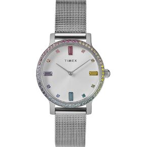 Timex Women's Transcend 31mm Stainless Steel Mesh Band Watch - Silver-Tone Dial, Case