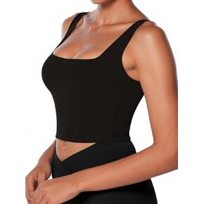 Square Neck Crop Tank Top for Women Sleeveless Slim Fit Tops Yoga Workout Spring Basic Shirt for Casual Athletic
