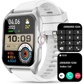 WalkerFit Smart Watches for Women: Fitness tracker for Android, Gift for Her, Activity Trackers and Smartwatches with Heart Rate Monitor for Blood Pressure Sleep/Stress, Waterproof Pedometer