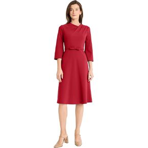 Maggy London Women's Twist Neck Dress with Flared Sleeves