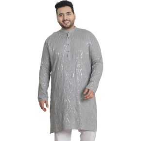 Sojanya PLUS (Since 1958) Men's Cotton Designer Long Kurta