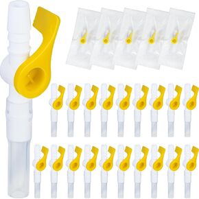 Urinary Drainage Bag Valve with Easy Lever Handle Secure Connection Spill Resistant Compatible with Leg and Bedside Urine Bags, 10 Pack Blue