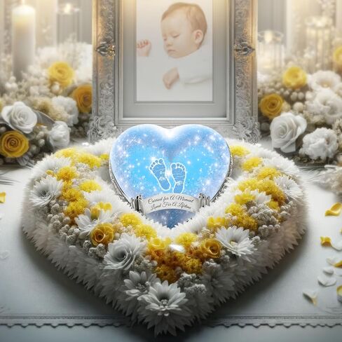 Blue Footprints Baby Urns for Ashes Personalized Baby Urn and Decorative Infant Urns for Baby Girl and Infant Urns for Baby Boy Keepsake or Small Baby Urns for Ashes Boy or Girl Infants in Saudi Arabia