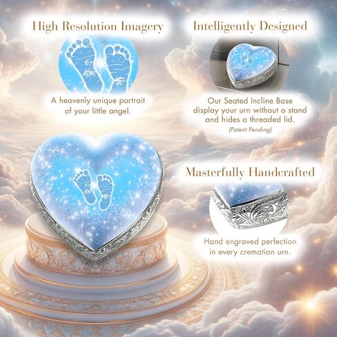 Blue Footprints Baby Urns for Ashes Personalized Baby Urn and Decorative Infant Urns for Baby Girl and Infant Urns for Baby Boy Keepsake or Small Baby Urns for Ashes Boy or Girl Infants in Saudi Arabia