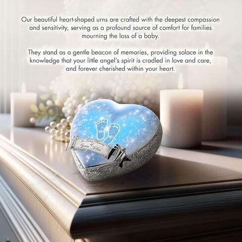 Blue Footprints Baby Urns for Ashes Personalized Baby Urn and Decorative Infant Urns for Baby Girl and Infant Urns for Baby Boy Keepsake or Small Baby Urns for Ashes Boy or Girl Infants in Saudi Arabia
