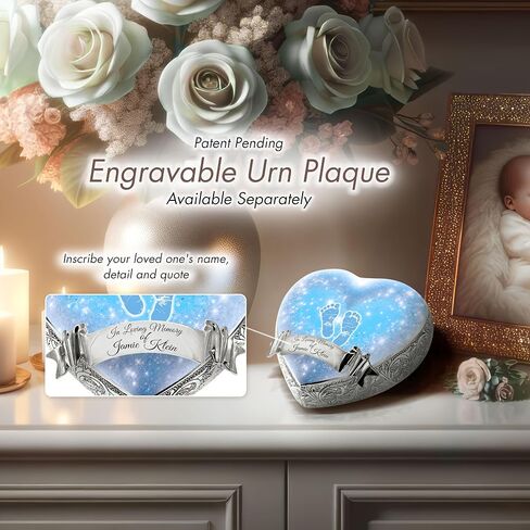 Blue Footprints Baby Urns for Ashes Personalized Baby Urn and Decorative Infant Urns for Baby Girl and Infant Urns for Baby Boy Keepsake or Small Baby Urns for Ashes Boy or Girl Infants in Saudi Arabia