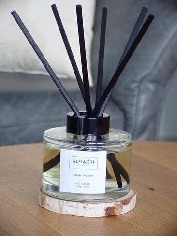 REED Diffuser ، 6.76 Fl Oz (200ml) - ناشر رائحة الخيزران الطازجة للمنزل ، المكتب ، الحمام - العطور المنزلية الأنيقة مع عصي الناشر in Saudi Arabia