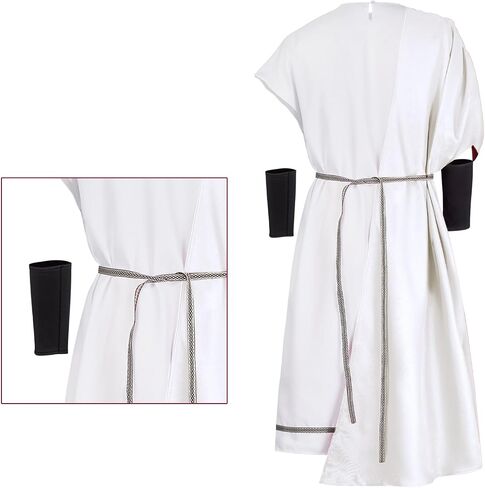 4-Piece Carnival Men Toga Costume with Leaf Laurel Wreath and Wristbands, Adult Greek God Roman Party Set in Kuwait