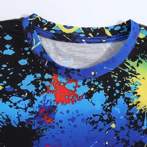 Boys Girls T-Shirts 3D Graphic Shirts Kids Neon Novelty Youth Short Sleeve Glow Tees Animal Print Tees in Kuwait