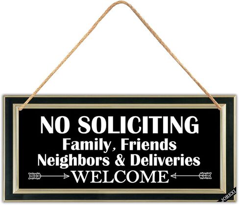 Welcome Sign for Front Door Decor, No Soliciting Sign, Family Friends and Neighbors Welcome Hanging Wood Sign Plaque in Saudi Arabia