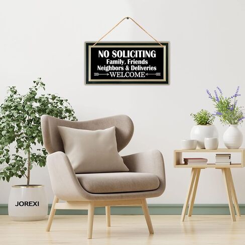 Welcome Sign for Front Door Decor, No Soliciting Sign, Family Friends and Neighbors Welcome Hanging Wood Sign Plaque in Saudi Arabia