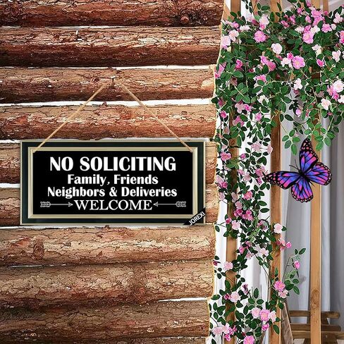 Welcome Sign for Front Door Decor, No Soliciting Sign, Family Friends and Neighbors Welcome Hanging Wood Sign Plaque in Saudi Arabia