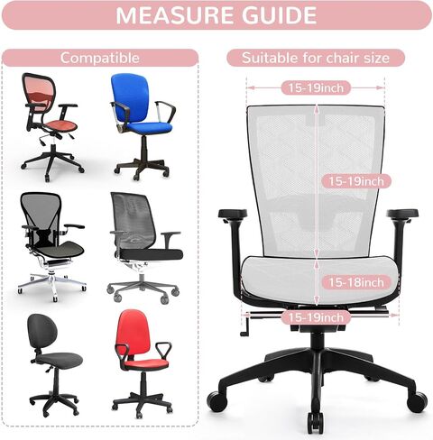 Office Computer Chair Seat Cover, Desk Chair Seat Covers Stretchable, Chair Cover for Office (Pink) in Saudi Arabia