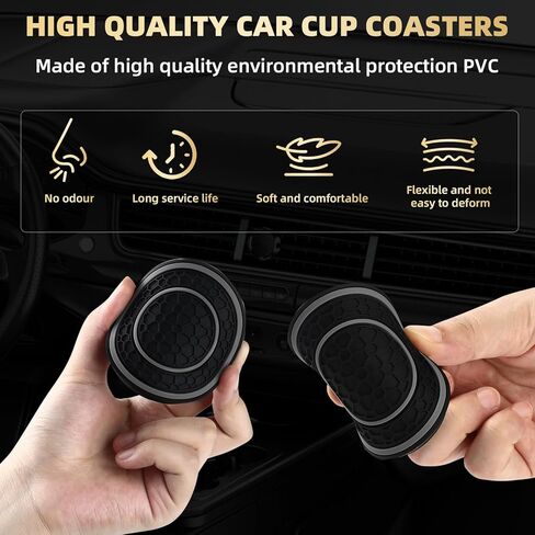 سيارات السيارات 4 أجهزة كمبيوتر ، وقوادف كأس للسيارات 2.75 بوصة غير قابلة للانزلاق ، وقائحة السيارات لأصحاب الكؤوس المضادة للغبار ، وحامل الكأس مقاوم للماء ، والملحقات الداخلية ، والأحمر in Kuwait