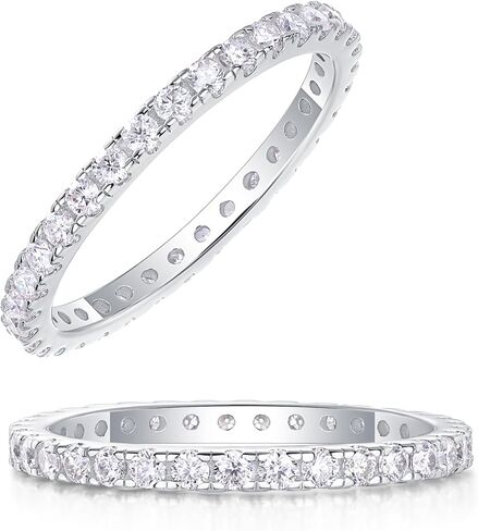 0.5/1.2/0.7 Carat Moissanite Ring Sterling Silver with 18K White Gold Plated Shiny Lab Create Diamond Band Promise Rings for Wedding Engagement Gifts for Women in Saudi Arabia