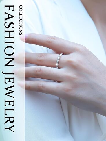 0.5/1.2/0.7 Carat Moissanite Ring Sterling Silver with 18K White Gold Plated Shiny Lab Create Diamond Band Promise Rings for Wedding Engagement Gifts for Women in Saudi Arabia