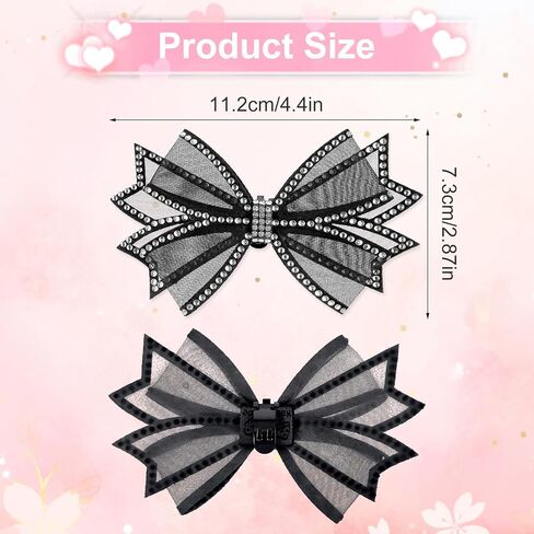 2 Pcs Shoe Clips for Women Dress Shoes, Removable Rhinestone Bow Shoe Clip Mesh Bow High Heel Shoe Clips Wedding Party Shoe Buckle Heels Clothing Accessories for Women Girls Bridal Prom Decor in Saudi Arabia