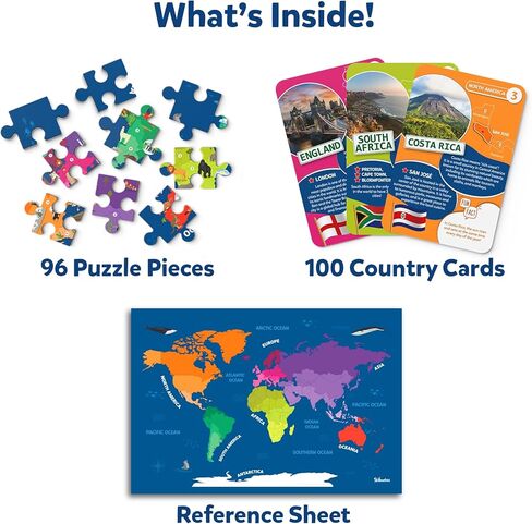 Skillmatics United States Map Puzzle - 75 Piece Jigsaw Puzzle, Educational Toy, Geography for Kids, 250+ Facts About The States of America, Gifts for Boys & Girls Ages 6 to 12 in Kuwait