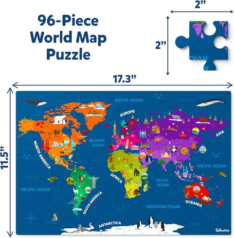 Skillmatics United States Map Puzzle - 75 Piece Jigsaw Puzzle, Educational Toy, Geography for Kids, 250+ Facts About The States of America, Gifts for Boys & Girls Ages 6 to 12 in Kuwait