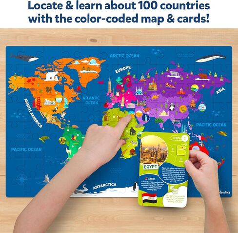 Skillmatics United States Map Puzzle - 75 Piece Jigsaw Puzzle, Educational Toy, Geography for Kids, 250+ Facts About The States of America, Gifts for Boys & Girls Ages 6 to 12 in Kuwait