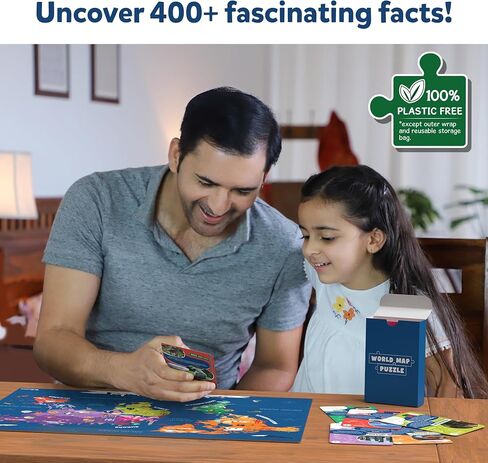 Skillmatics United States Map Puzzle - 75 Piece Jigsaw Puzzle, Educational Toy, Geography for Kids, 250+ Facts About The States of America, Gifts for Boys & Girls Ages 6 to 12 in Kuwait