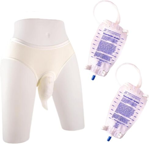 Urine Collector for Women Leg Bags Catheter Reusable Portable Hidden Type Standing Use (Female-White-XL) in Saudi Arabia