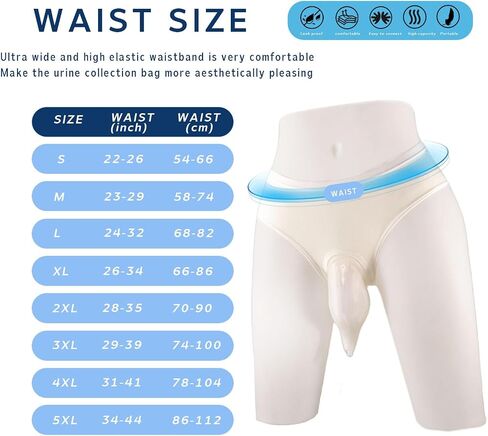 Urine Collector for Women Leg Bags Catheter Reusable Portable Hidden Type Standing Use (Female-White-XL) in Saudi Arabia