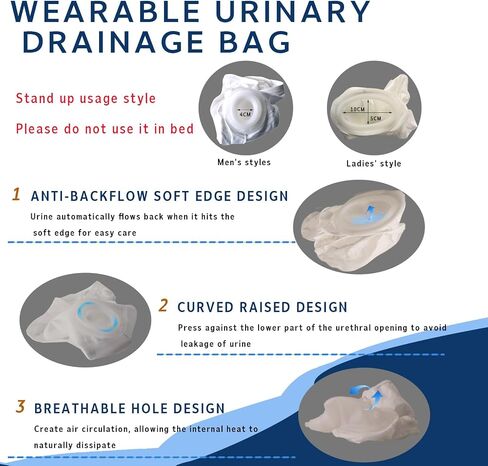 Urine Collector for Women Leg Bags Catheter Reusable Portable Hidden Type Standing Use (Female-White-XL) in Saudi Arabia