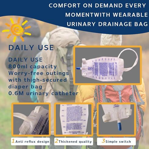 Urine Collector for Women Leg Bags Catheter Reusable Portable Hidden Type Standing Use (Female-White-XL) in Saudi Arabia