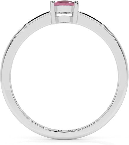 Natural Pink Tourmaline Stackable Ring for Women in Sterling Silver, October Birthstone Handcrafted Jewelry Gifts for Her (Prong-Set)(Round, Oval, Pear) in Saudi Arabia