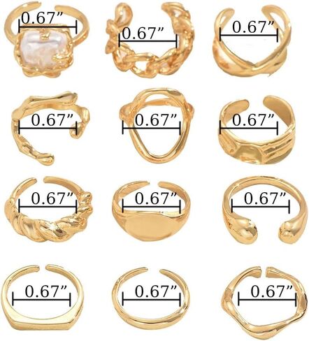 Elegant Gold Rings for Women Stackable & Knuckle Gold Rings Hypoallergenic Chunky Gold Rings for Women Adjustable Midi Rings Elegant Dainty Rings Jewelry for Women in Saudi Arabia