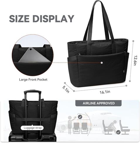 KALIDI Large Tote Bag for Women with Zipper, Quilted tote bag with Compartments,Laptop Casual Handbag Oversize Shoulder Bag in Kuwait