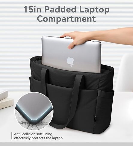 KALIDI Large Tote Bag for Women with Zipper, Quilted tote bag with Compartments,Laptop Casual Handbag Oversize Shoulder Bag in Kuwait