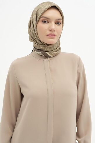 Women's Modest Long Tunic with Mandarin Collar – Luxury, Hijab-Friendly, Elegant Islamic Clothing in Saudi Arabia