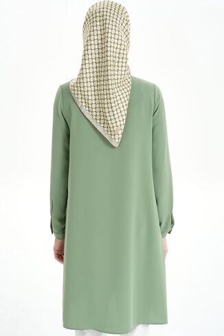 Women's Modest Long Tunic with Mandarin Collar – Luxury, Hijab-Friendly, Elegant Islamic Clothing in Saudi Arabia