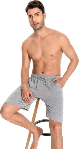 2Pack Men's Bottom Cotton Shorts Loungewear Pyjama Pants Nightwaer Trousers With Pockets,S-XXL. in Saudi Arabia
