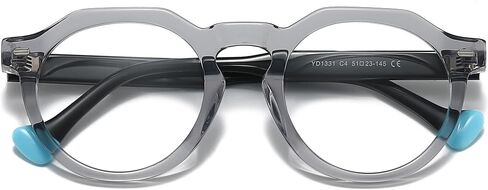 Retro Round Acetate Glasses Frame for Men Women Vintage Optical Eyeglasses Eyewear Transparent Clear Thick Frame in Saudi Arabia