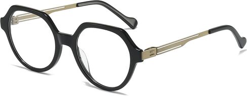 Retro Round Acetate Glasses Frame for Men Women Vintage Optical Eyeglasses Eyewear Transparent Clear Thick Frame in Saudi Arabia