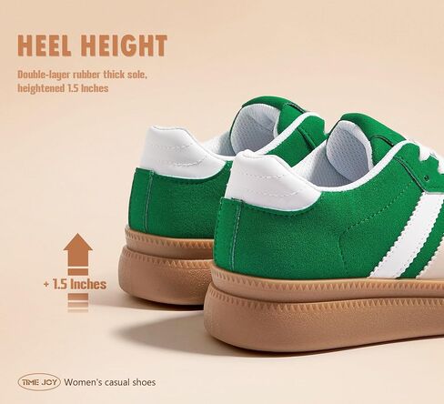 Women's Platform Sneakers Vintage Tennis Shoes with Thick Rubber Gum Sole Breathable Cushioned Comfort for Casual, Sporty & Streetwear in Saudi Arabia