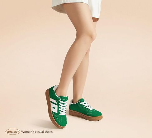 Women's Platform Sneakers Vintage Tennis Shoes with Thick Rubber Gum Sole Breathable Cushioned Comfort for Casual, Sporty & Streetwear in Saudi Arabia